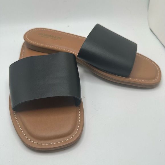 CUSHIONAIRE Women's slide Sandal with Memory Foam 9 WIDE BLACK - Picture 6 of 7